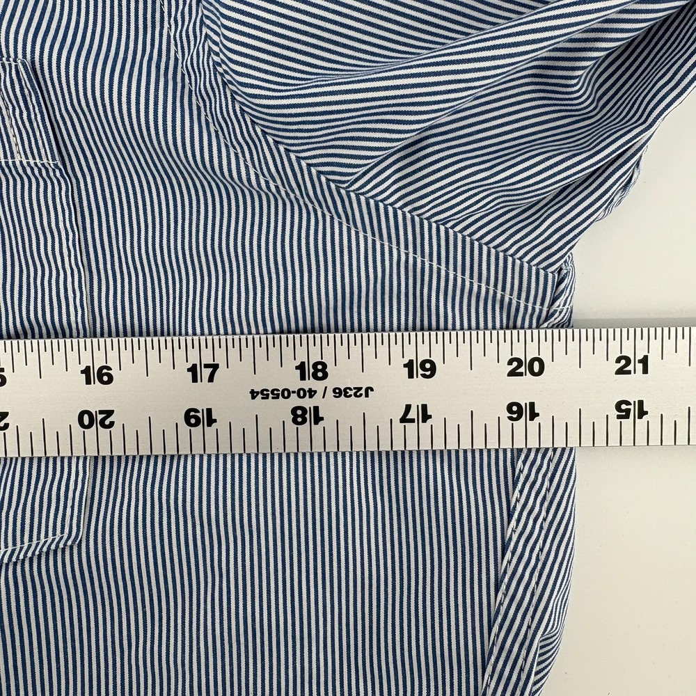 Abercrombie Fitch Mens Blue White Stripe Muscle Fit Button Up Shirt Size M - Picture 6 of 9